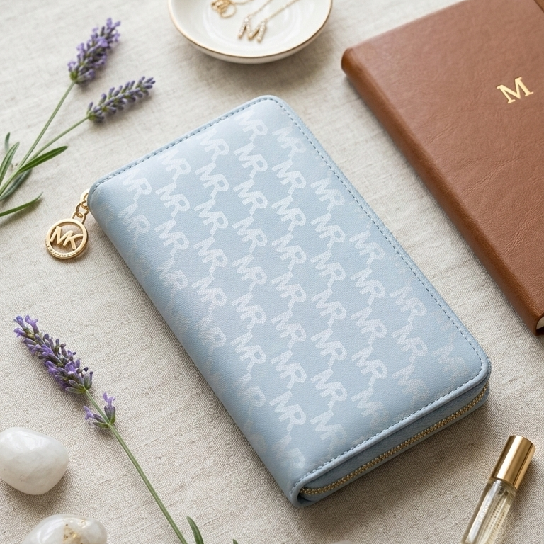 Unggi Wallet – Stylish Zip Around Wallet for Women (Sky Blue)
